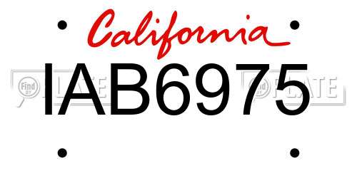IAB6975 California License Plate