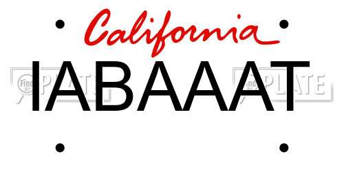 IABAAAT California License Plate