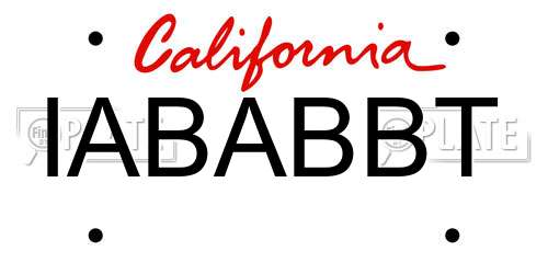 IABABBT California License Plate