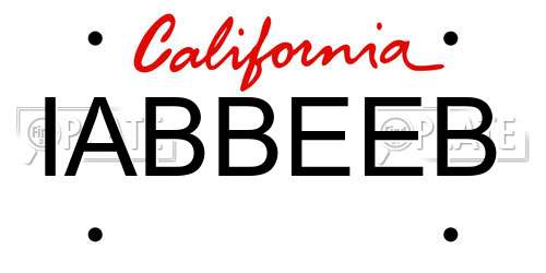 IABBEEB California License Plate