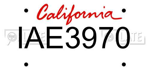 IAE3970 California License Plate