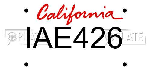 IAE426 California License Plate