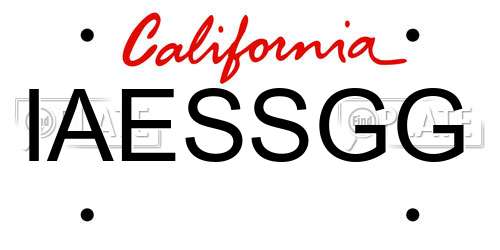 IAESSGG California License Plate