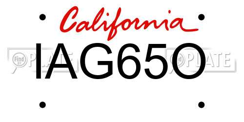 IAG65O California License Plate
