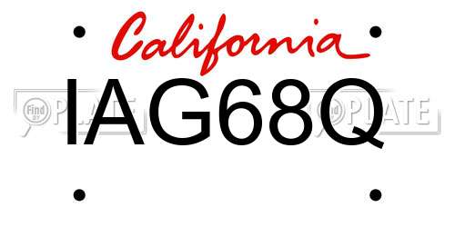 IAG68Q California License Plate