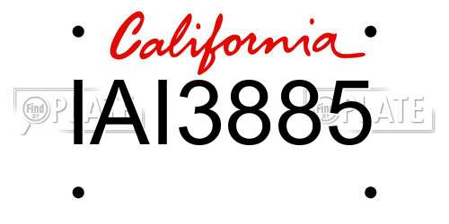 IAI3885 California License Plate