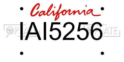 IAI5256 California License Plate