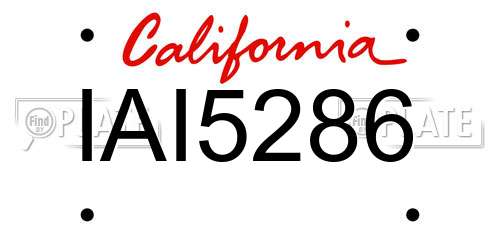 IAI5286 California License Plate