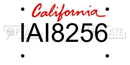 IAI8256 California License Plate
