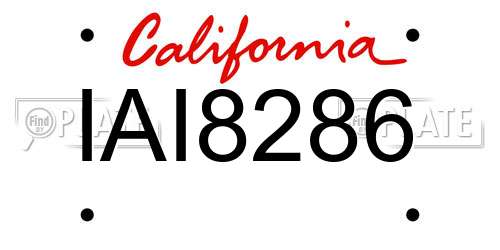 IAI8286 California License Plate