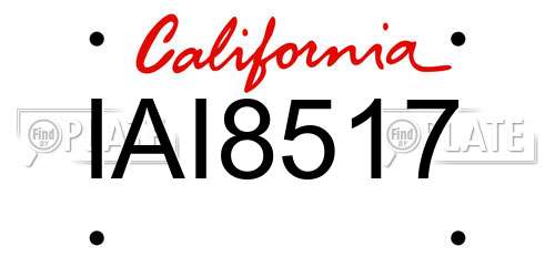 IAI8517 California License Plate