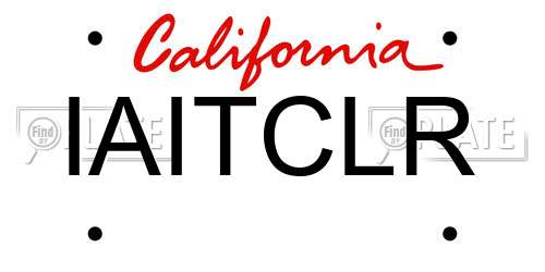IAITCLR California License Plate