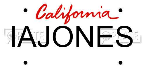 IAJONES California License Plate