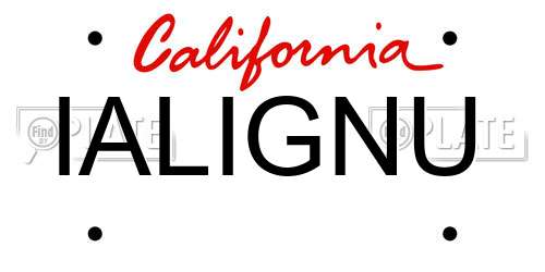 IALIGNU California License Plate