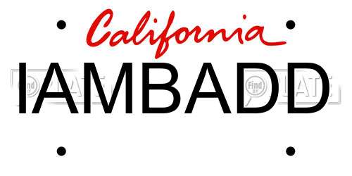 IAMBADD California License Plate