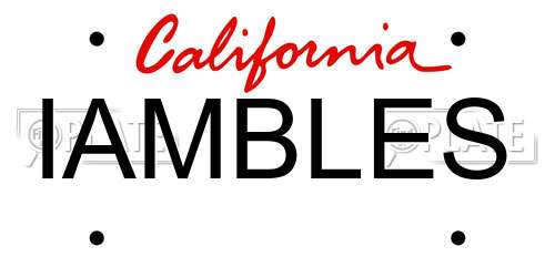 IAMBLES California License Plate