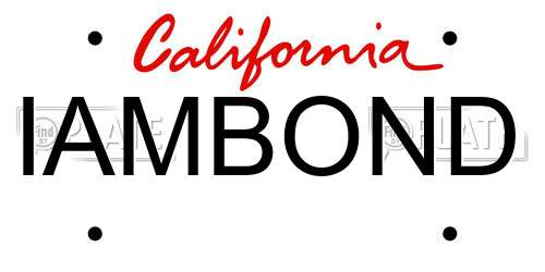 IAMBOND California License Plate