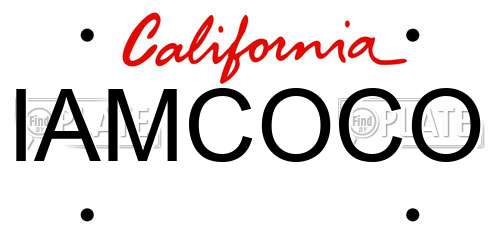 IAMCOCO California License Plate