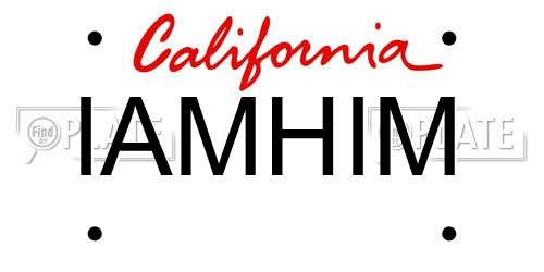 IAMHIM California License Plate