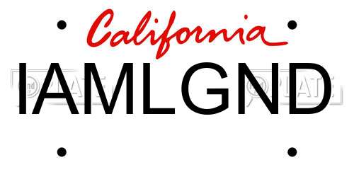 IAMLGND California License Plate