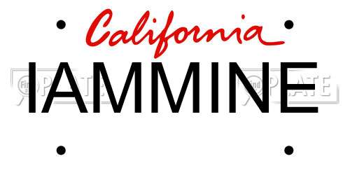 IAMMINE California License Plate