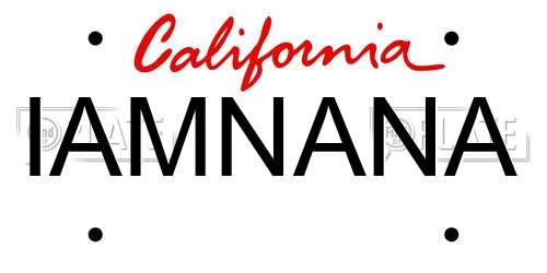 IAMNANA California License Plate