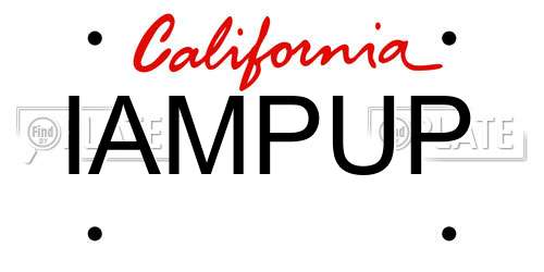 IAMPUP California License Plate