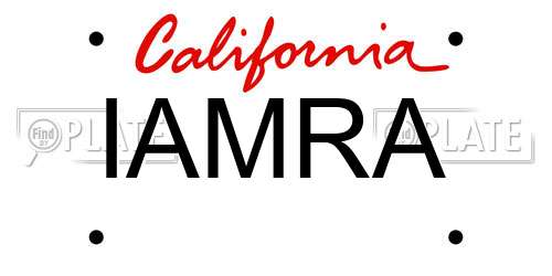 IAMRA California License Plate