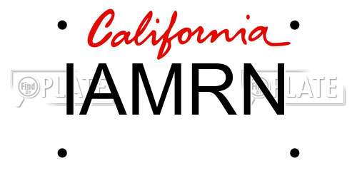 IAMRN California License Plate