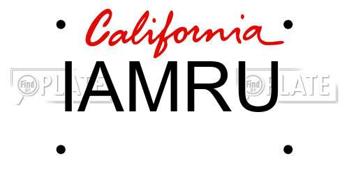 IAMRU California License Plate