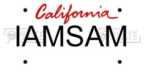 IAMSAM California License Plate