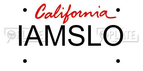 IAMSLO California License Plate