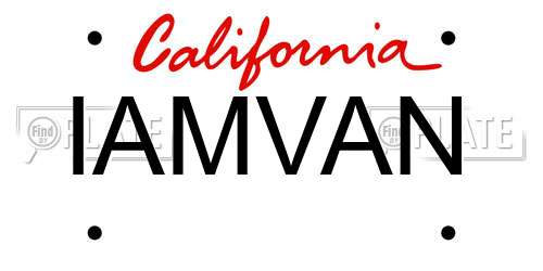 IAMVAN California License Plate