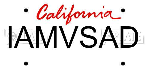 IAMVSAD California License Plate