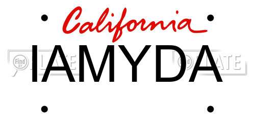 IAMYDA California License Plate