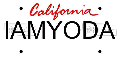 IAMYODA California License Plate