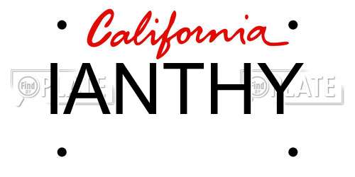IANTHY California License Plate