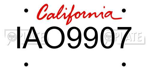 IAO9907 California License Plate