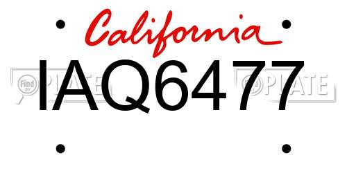 IAQ6477 California License Plate