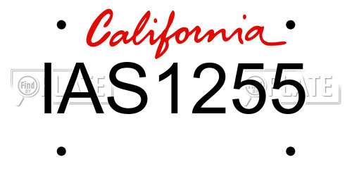 IAS1255 California License Plate