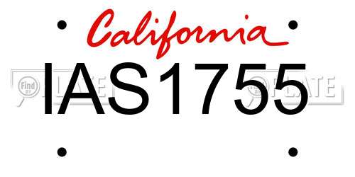 IAS1755 California License Plate