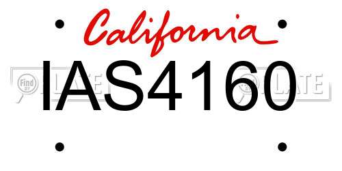 IAS4160 California License Plate