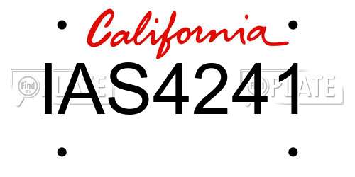 IAS4241 California License Plate