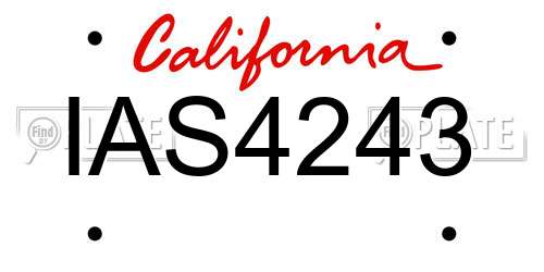 IAS4243 California License Plate