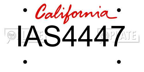 IAS4447 California License Plate