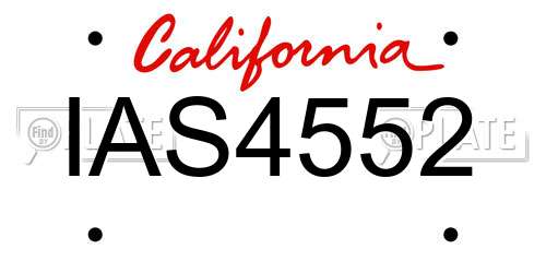 IAS4552 California License Plate