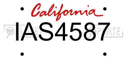 IAS4587 California License Plate