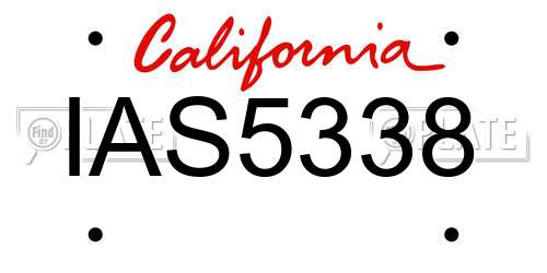 IAS5338 California License Plate