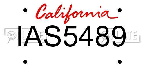 IAS5489 California License Plate
