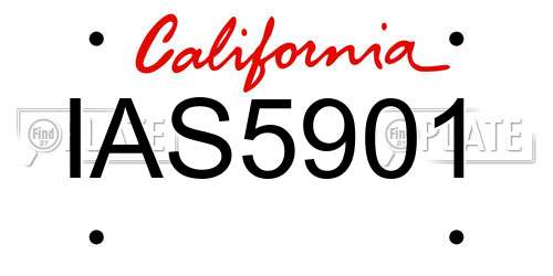 IAS5901 California License Plate